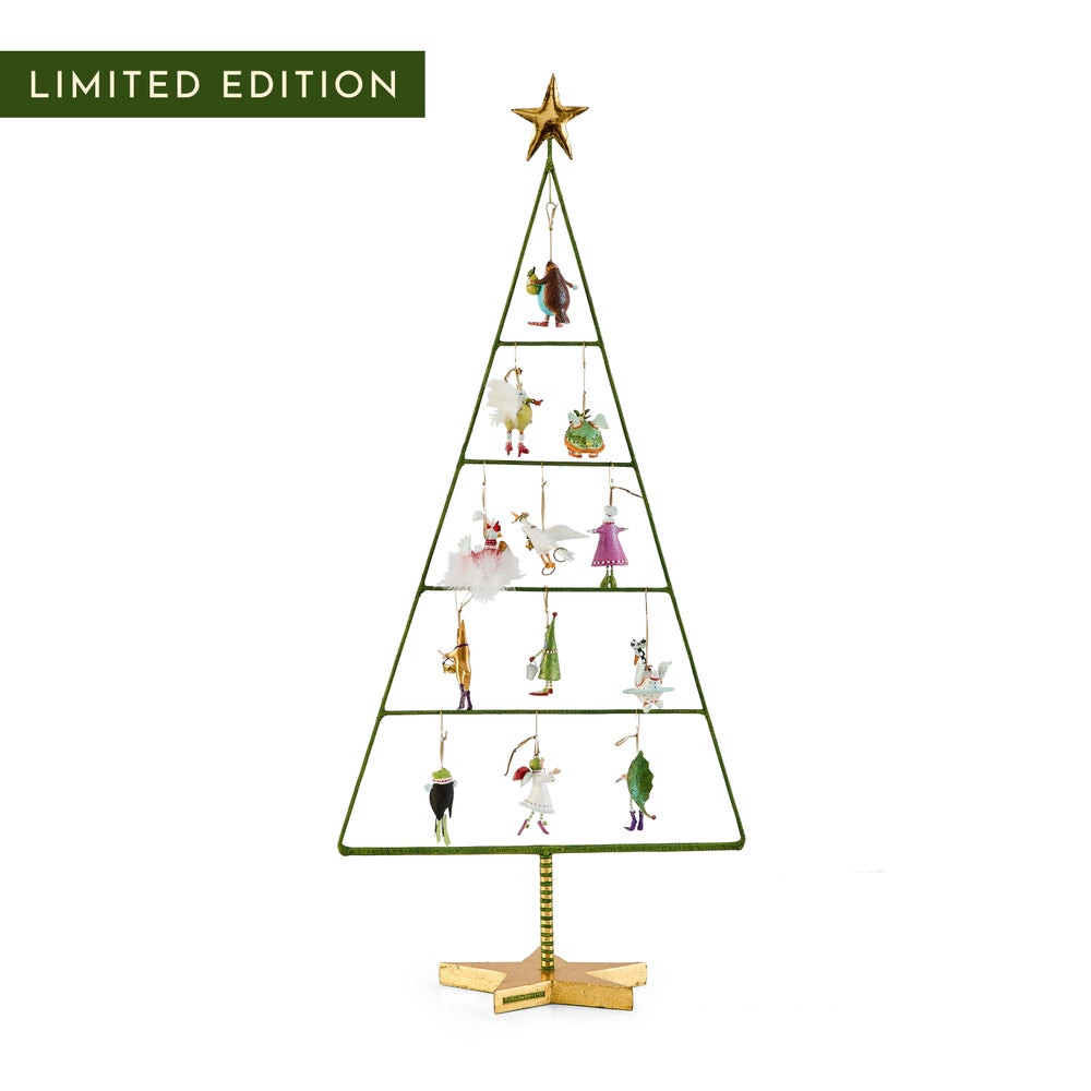 Patience Brewster 12 Days Mini Ornaments with Tree Set | MacKenzie-Childs