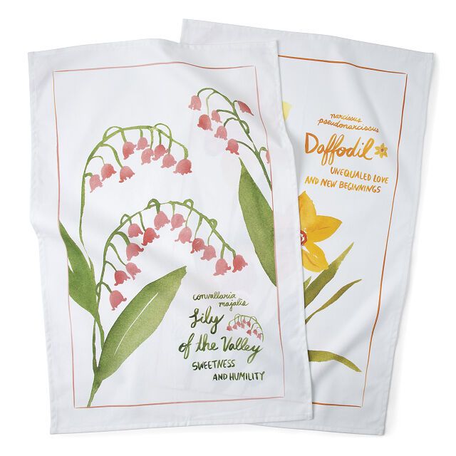 Birth Month Flower Tea Towels | UncommonGoods