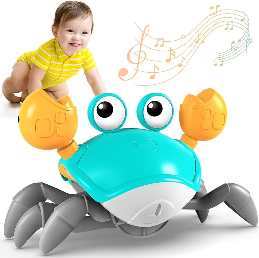 Crawling Crab Toy, Infant Tummy Time Baby Toys, Fun Interactive Dancing Walking Moving Toy Babies... | Amazon (US)