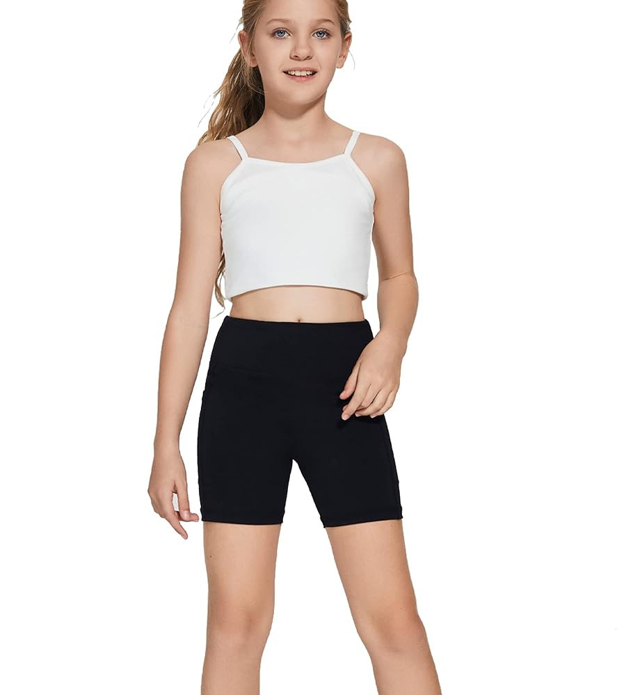 DEVOROPA Girls 5" Spandex Volleyball Shorts Stretch Youth Athletic Gymnastics Shorts Kid Yoga Dan... | Amazon (US)