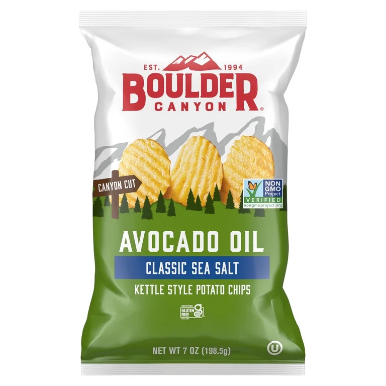 Boulder Canyon Avocado Oil, Sea Salt, Kettle Chips 7 oz bag | Walmart (US)