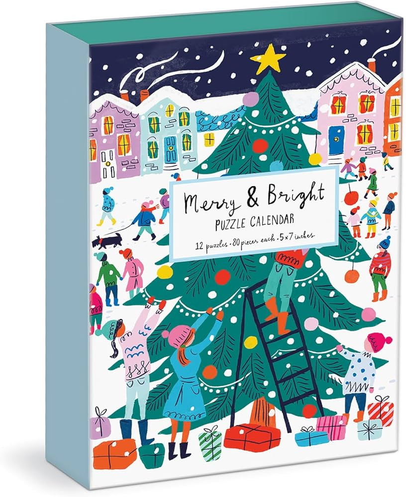 Galison Louise Cunningham Merry and Bright 12 Days of Christmas Advent Puzzle Calendar from Galis... | Amazon (US)