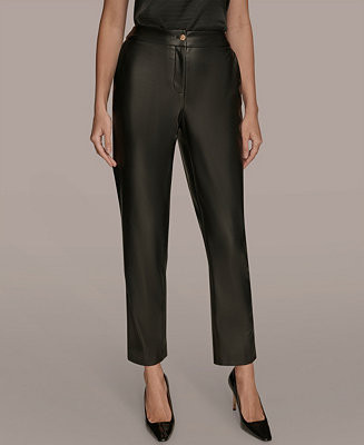 Women's Faux Leather Slim Leg Pants, Regular & Petite | Macy's
