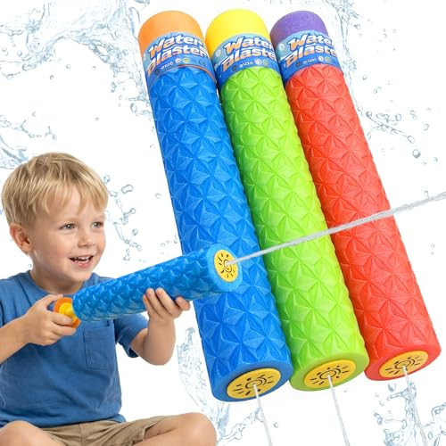 Water Gun Blaster for Kids Toddler: 3 Pack Pool Toys for Kids Foam Water Squirters - Outdoor Summer Swimming Beach Toys for Ages 4-8 6-8 8-10 8-12 Backyard Pool Party Favors for Boys Girls | Amazon (US)