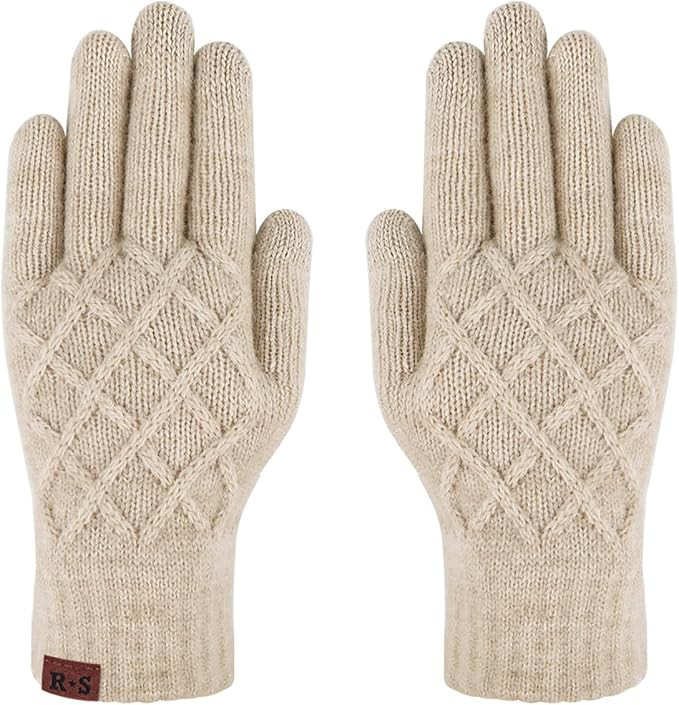 Reach Star Winter Gloves for Women Warm Knit Super Thick Gloves Touchscreen Girls Gloves Outdoor ... | Amazon (US)