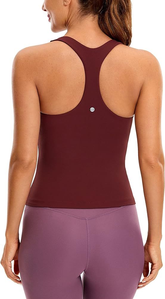 CRZ Yoga Butterluxe Workout Tank Tops for Women Built in Shelf Bras Padded - Racerback Athletic S... | Amazon (US)