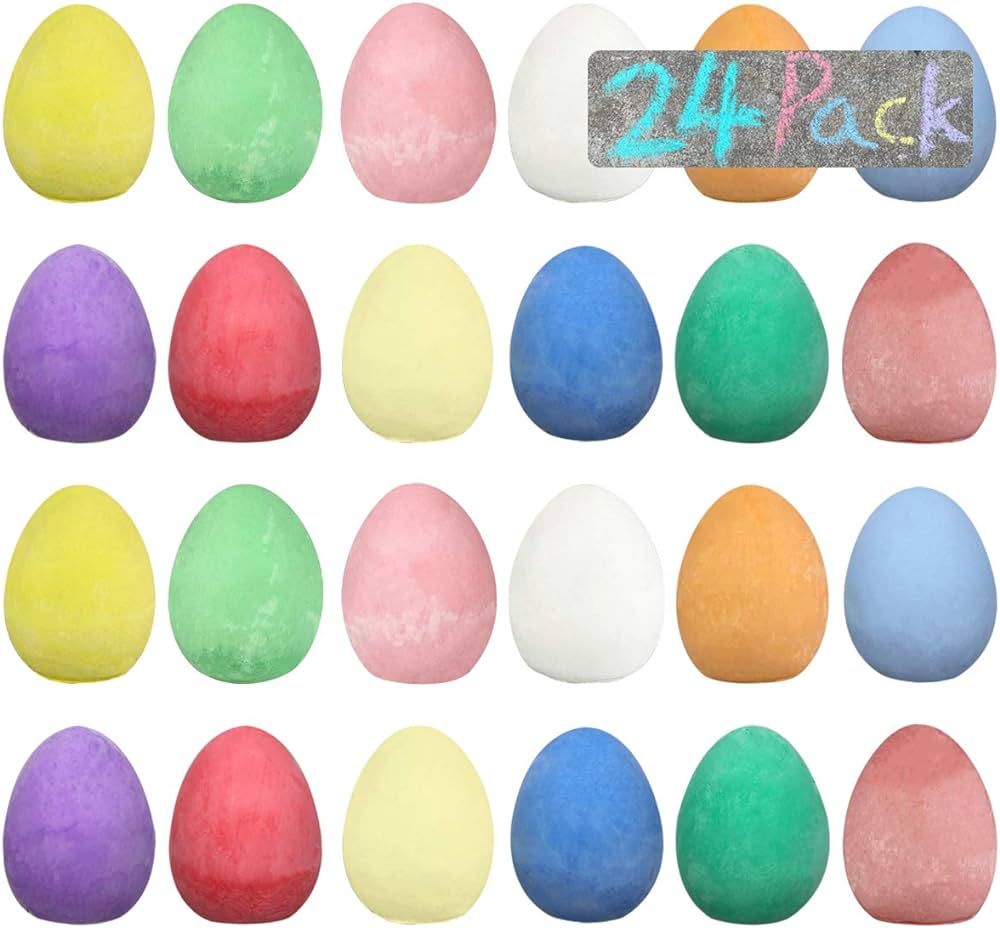 JoFAN 24 Pack Easter Sidewalk Chalk Eggs for Kids Boys Girls Toddlers Easter Basket Stuffers Gift... | Amazon (US)