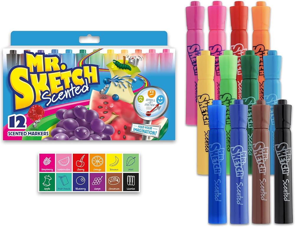 Mr. Sketch Scented Markers Chisel Tip Marker Assorted Colors 12 Count | Amazon (US)