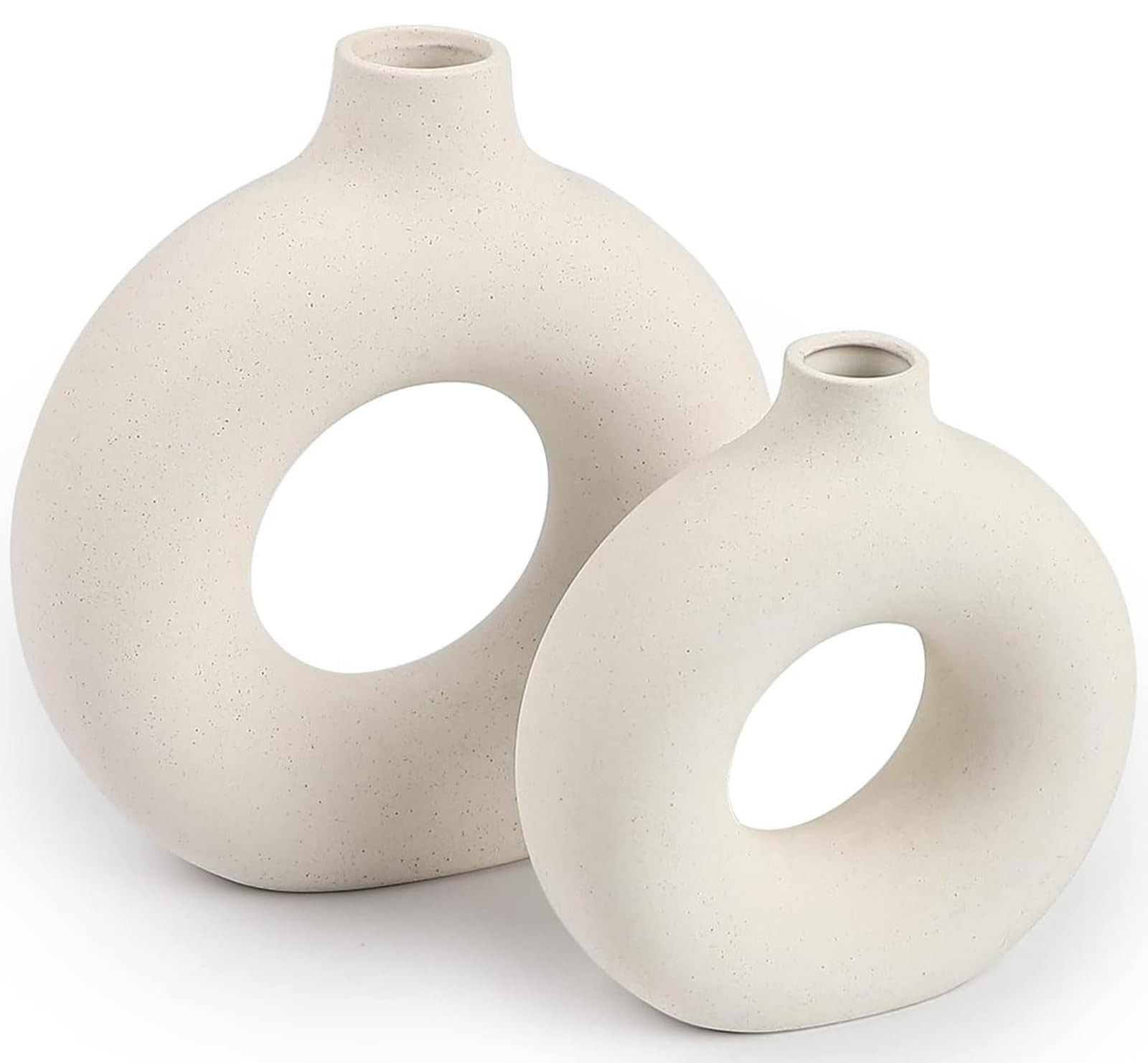 Ceramic Vases Set of 2,Modern Vases for Home Decor, White Boho Style for Living Room Kitchen Mant... | Amazon (US)
