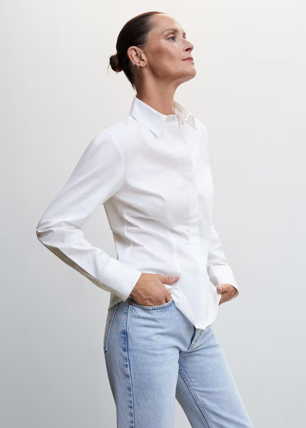 Essential cotton-blend shirt | MANGO (US)