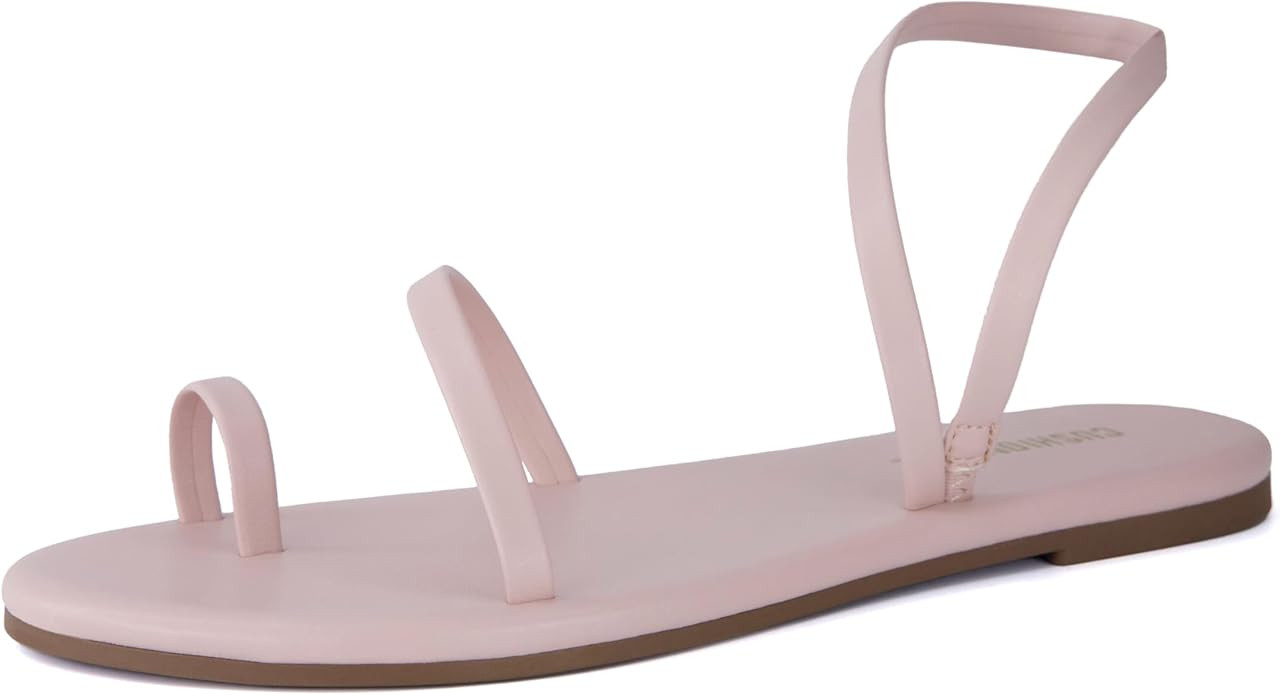 CUSHIONAIRE CHAI Women’s Strappy Sandals – Flat Sandals for Women, Comfortable Beach Sandals,... | Amazon (US)
