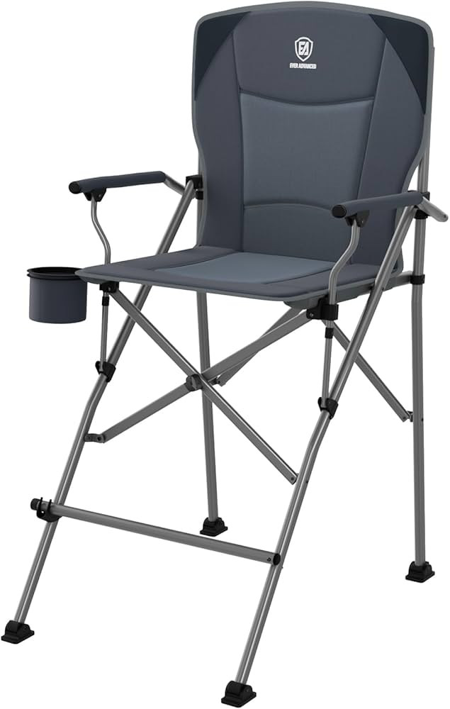 EVER ADVANCED Tall Camping Folding Chair 31", Portable Directors Chair, Bar Height Camping Chair ... | Amazon (US)
