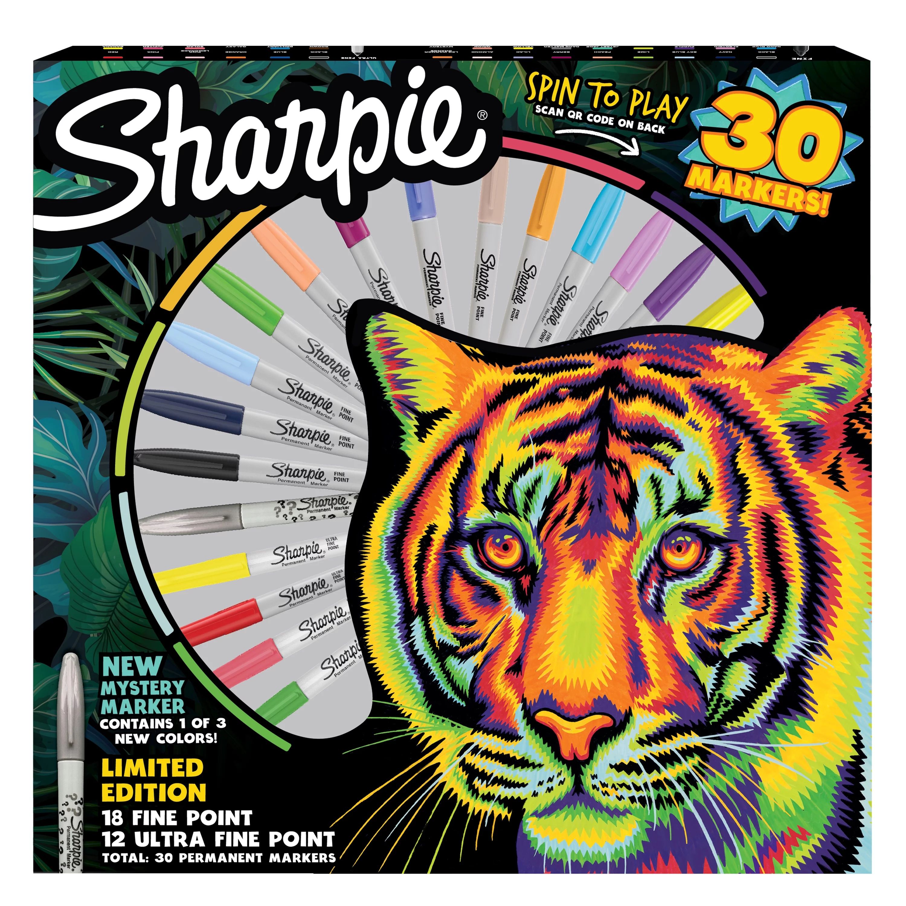 Sharpie Permanent Marker Spinner Pack, Assorted Colors + 1 Mystery Color, Special Edition, 30 Ct | Walmart (US)