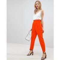 ASOS High Waist Tapered Trousers - Orange | ASOS EE