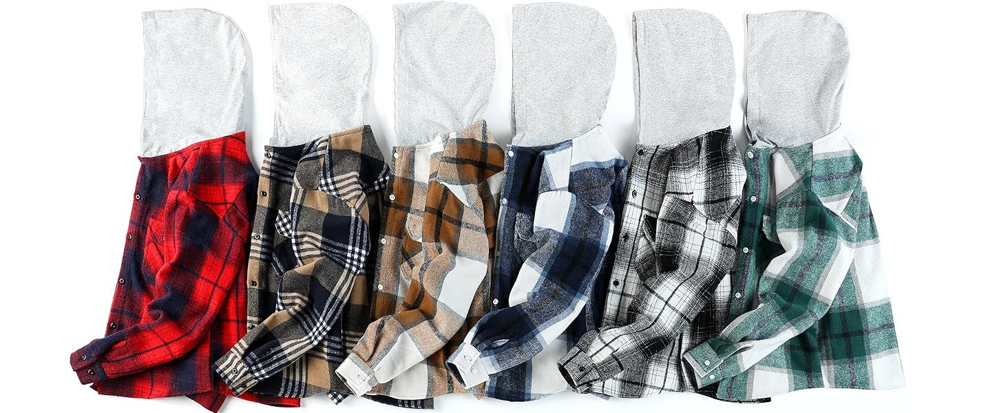 Aimehonpe Boys Girls Casual Flannel Plaid Hoodies Spring Fashion Button Down Shirts Long Sleeve C... | Amazon (US)