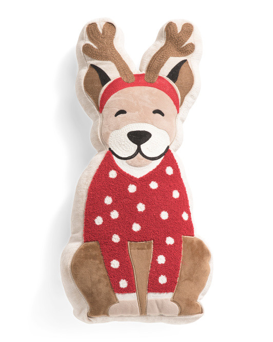 11x12 Dog With Antlers Pillow | TJ Maxx