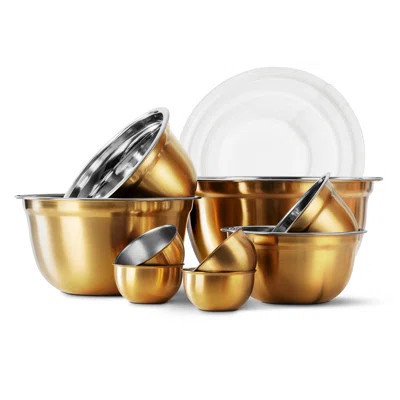 Mixing Bowls Set With Airtight Lids, Bowl Organizers, Food Storage Containers, 18 Piece, (Copper) | Wayfair North America