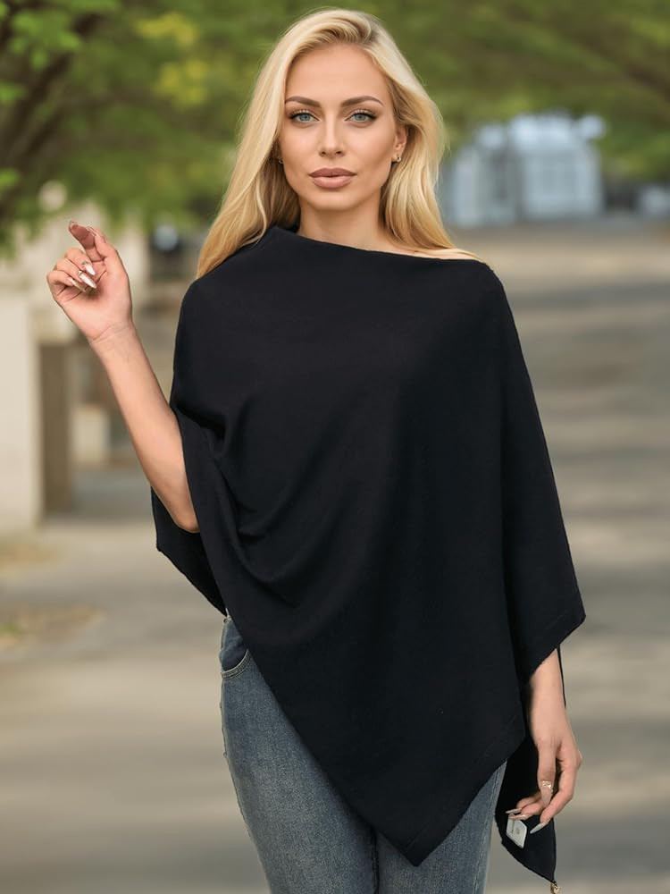 Lacretazhi Women's Shawl Wraps Lightweight Knitted Poncho Sweater Versatile Scarf Cape Cardigan f... | Amazon (US)