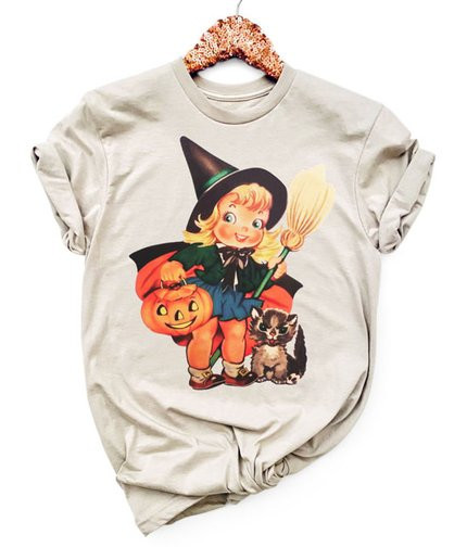 Party On! Oatmeal Vintage Pumpkin Witch Tee - Women | Zulily