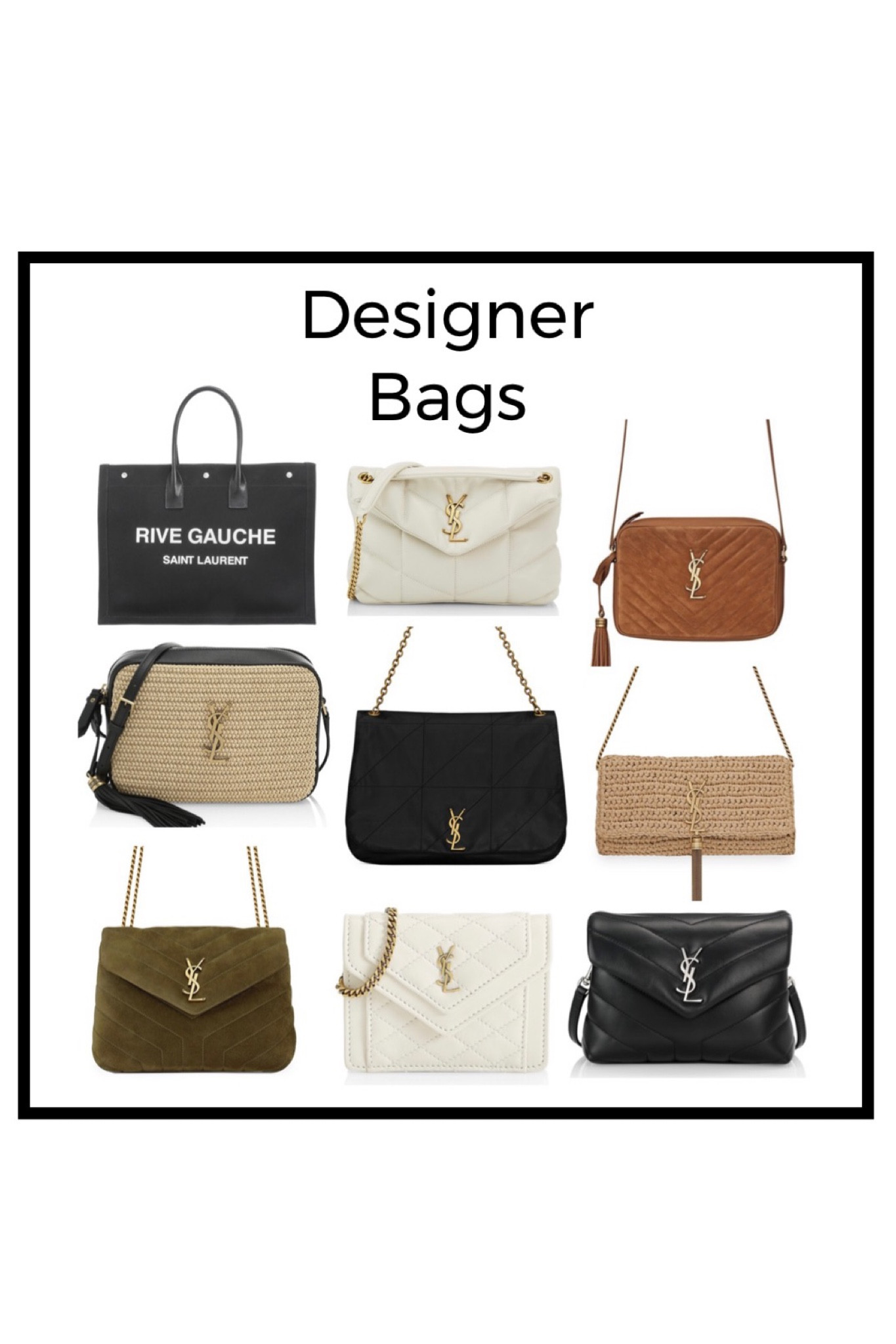 White LEATHER YSL DESIGNER BAGS