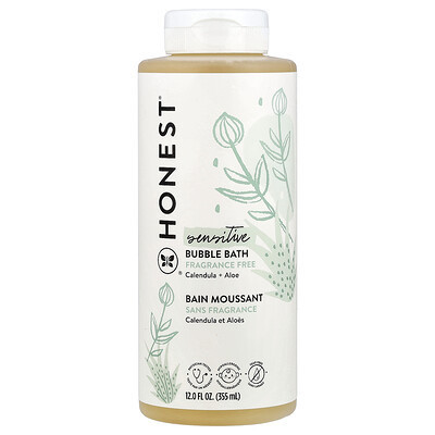 The Honest Company, Sensitive, Bubble Bath, Fragrance Free, 12 fl oz (355 ml) | iHerb