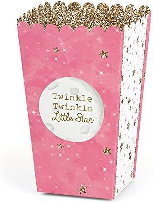 Pink Twinkle Twinkle Little Star - Baby Shower or Birthday Party Favor Popcorn Treat Boxes - Set ... | Amazon (US)