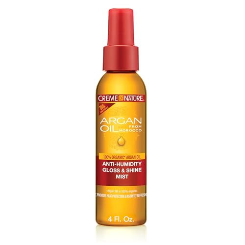 Creme of Nature Anti-Humidity Gloss & Shine Mist, Lightweight Frizz Control and Heat Protection, Infused with 100% Organic Argan Oil from Morocco, 4 oz | Amazon (US)