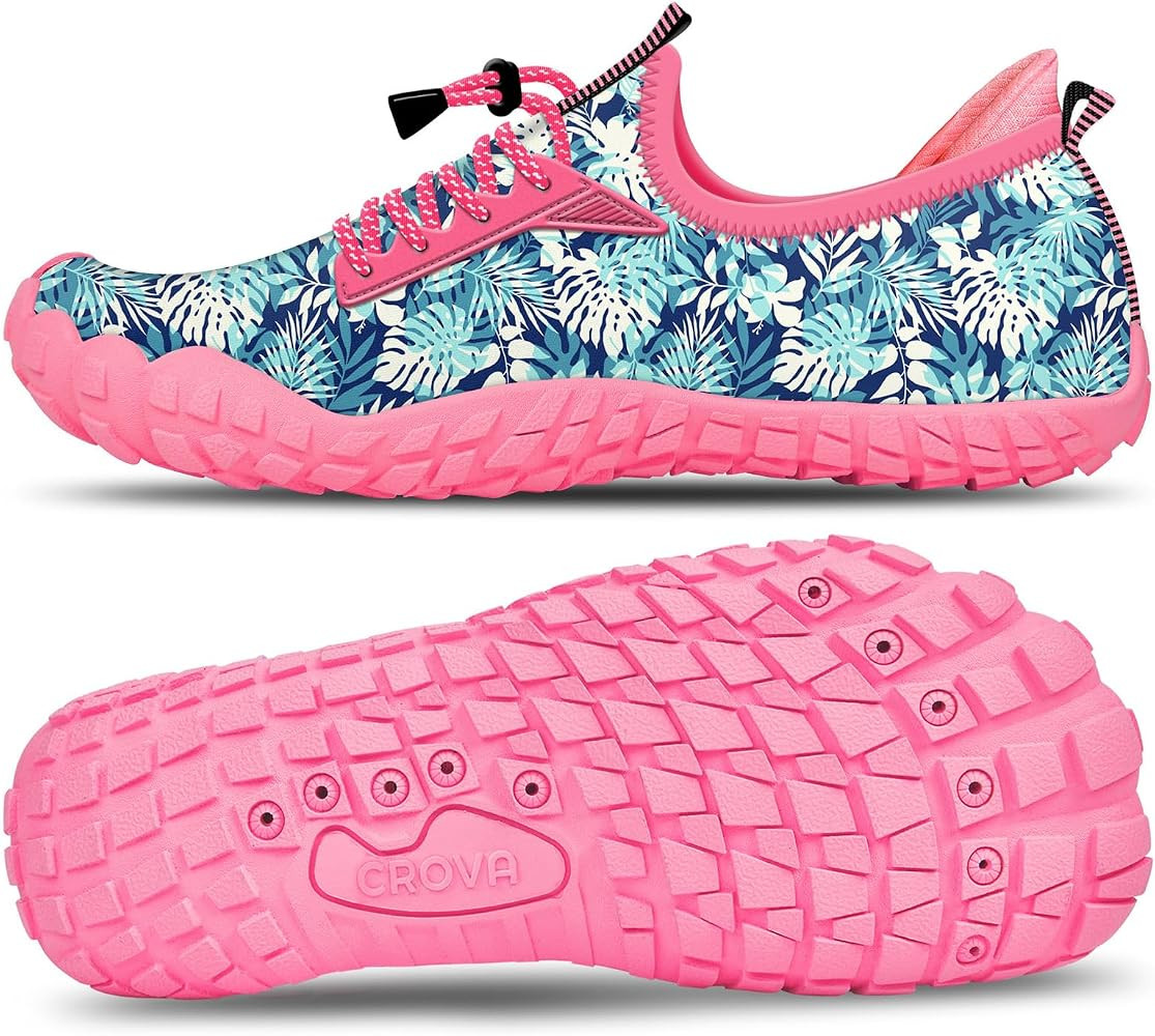 Built-in Heel Grips Water Shoes for Kids Girls Boys Hiking Wide Barefoot Swim Beach Pool Big Kid | Amazon (US)