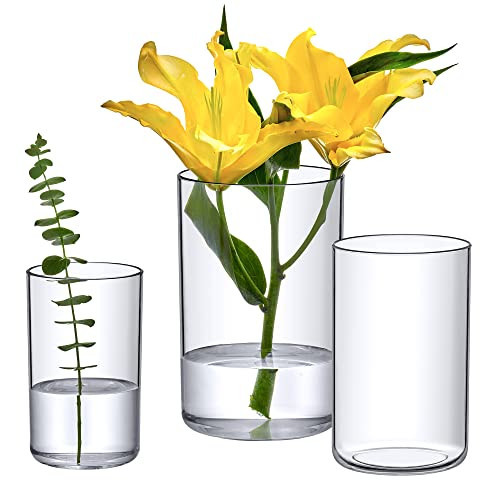 Amazing Abby Plastic Cylindrical Vases - 3-Piece Set, 6" + 8" + 9" (H) | Amazon (US)