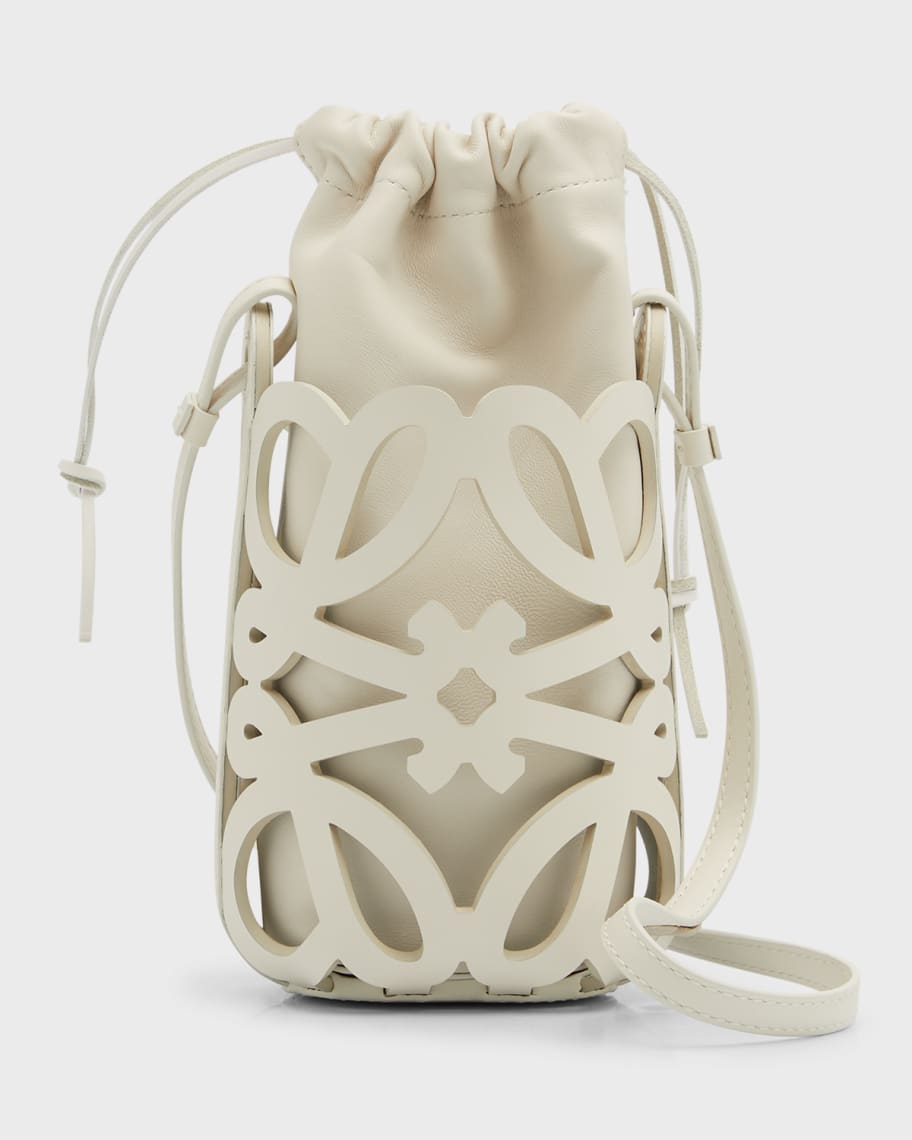 Loewe Anagram Cutout Monochrome Bucket Bag | Neiman Marcus