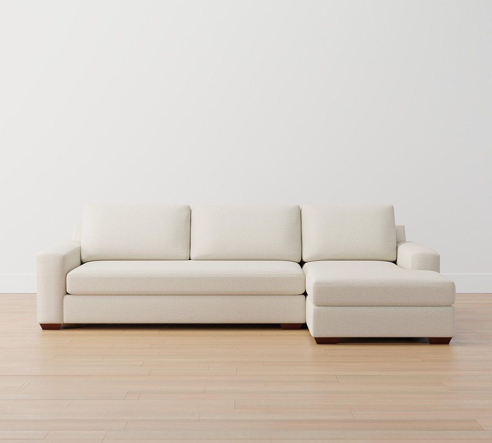Big Sur Square Arm Upholstered Sofa Chaise Sectional | Pottery Barn (US)