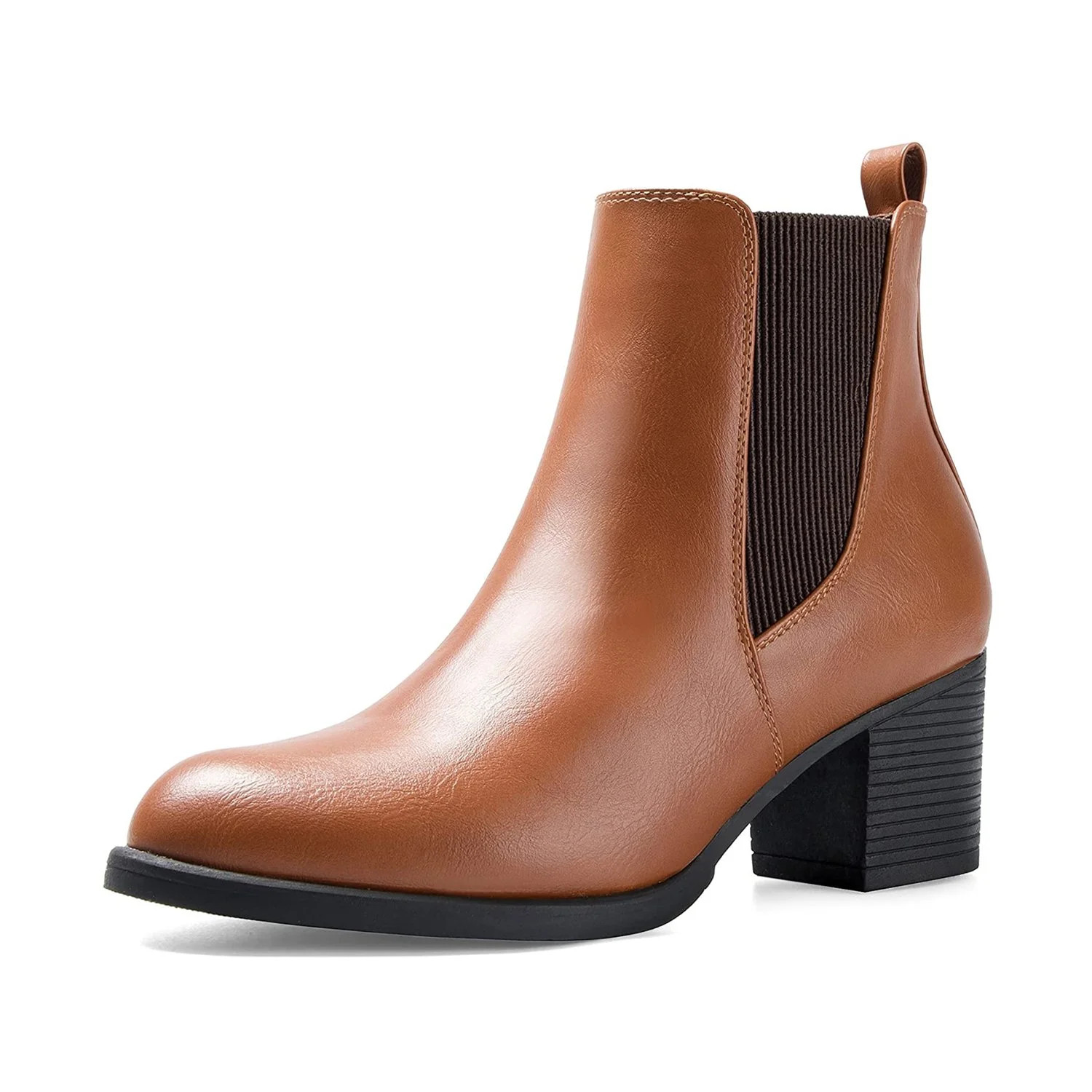 Mysoft Women Bworn Chelsea Boots Female Chunky Heel Ankle Booties - Walmart.com | Walmart (US)