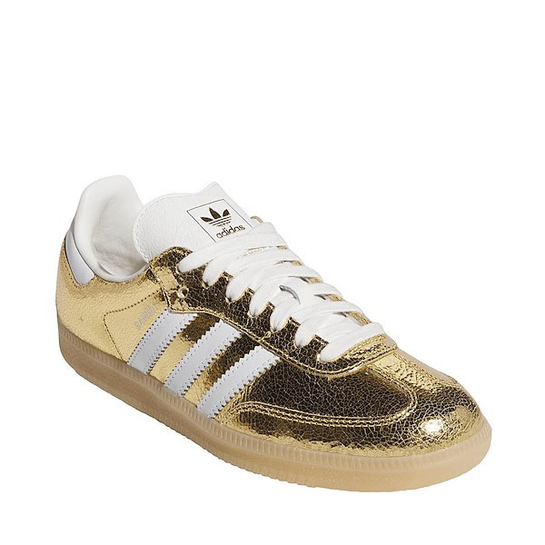 Womens adidas Samba OG Athletic Shoe - Gold Metallic / White / Core White | Journeys