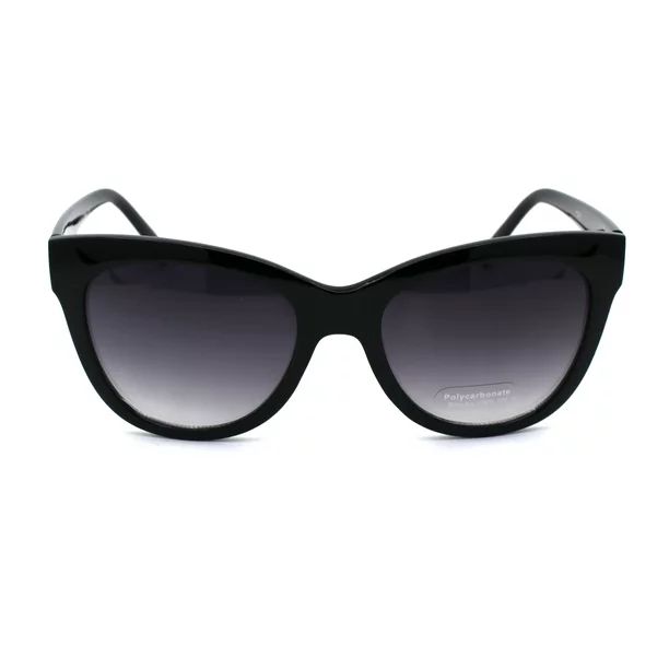 Womens Classic 90s Horned Cat Eye Plastic Mod Sunglasses Black Smoke | Walmart (US)