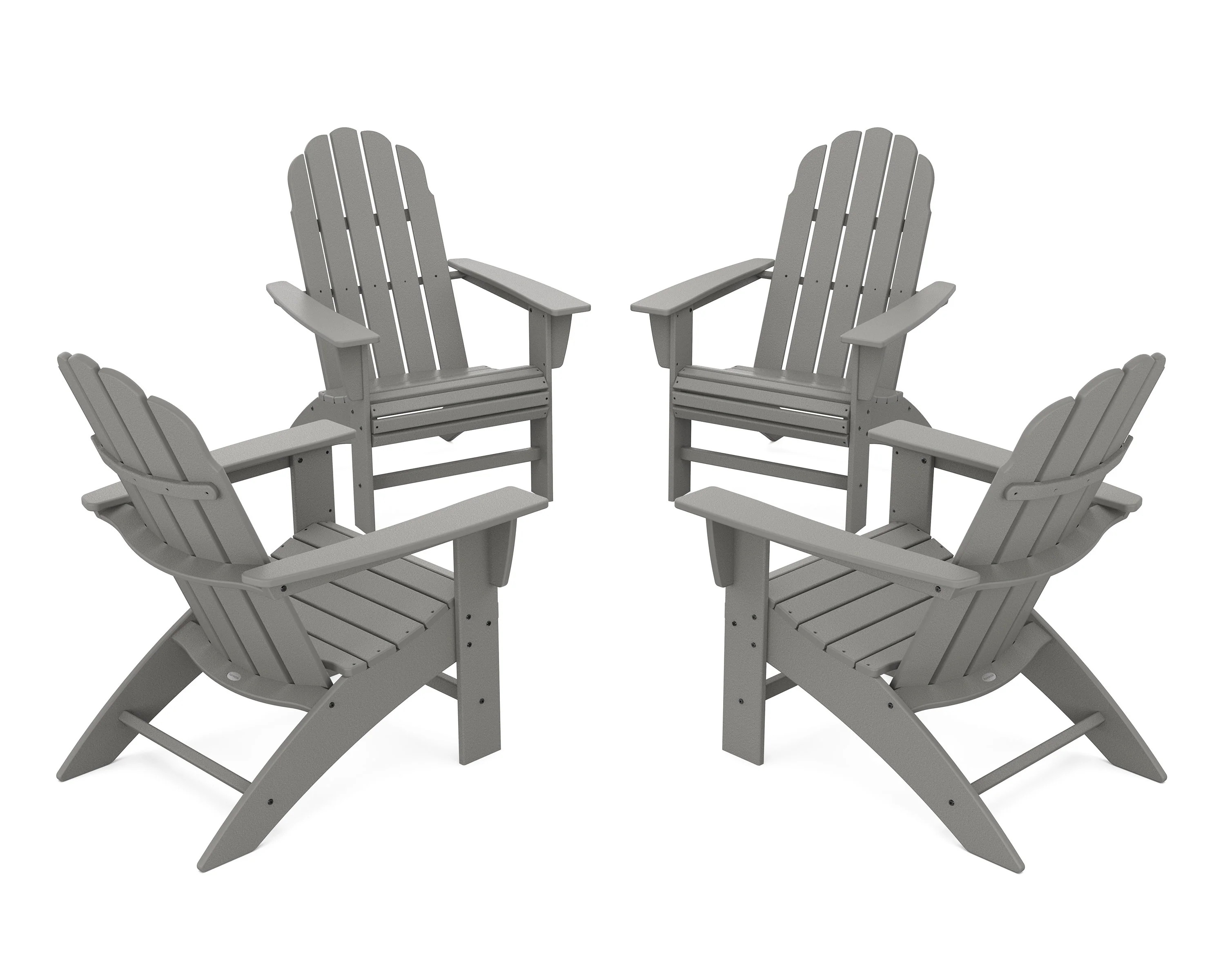 4-Piece Vineyard Curveback Adirondack Chair Conversation Set | POLYWOOD
