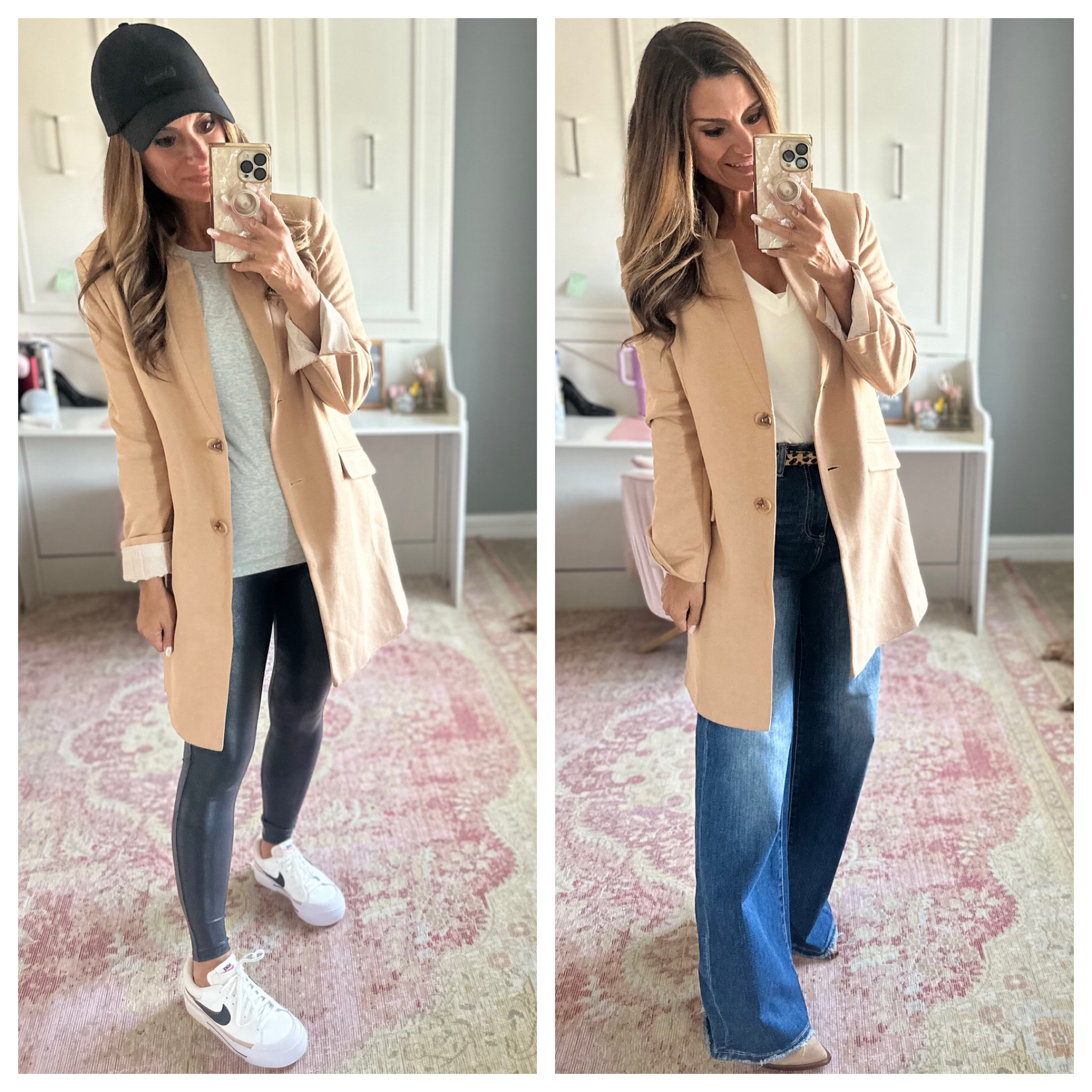 How to style a long tan blazer 

Fit Tip: I sized down one size to 26 in the jeans. Everything else is true to size. Wearing a small in the blazer, tees, and leggings. Use code CANDACE10 to save 10% off my blazer and white tee.


#LTKStyleTip #LTKOver40