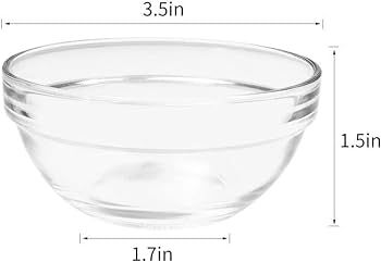 SZUAH 3.5 Inch Small Glass Bowls 12 Pack Prep Bowls Serving Bowls 4.5 OZ Microwavable Stackable C... | Amazon (US)