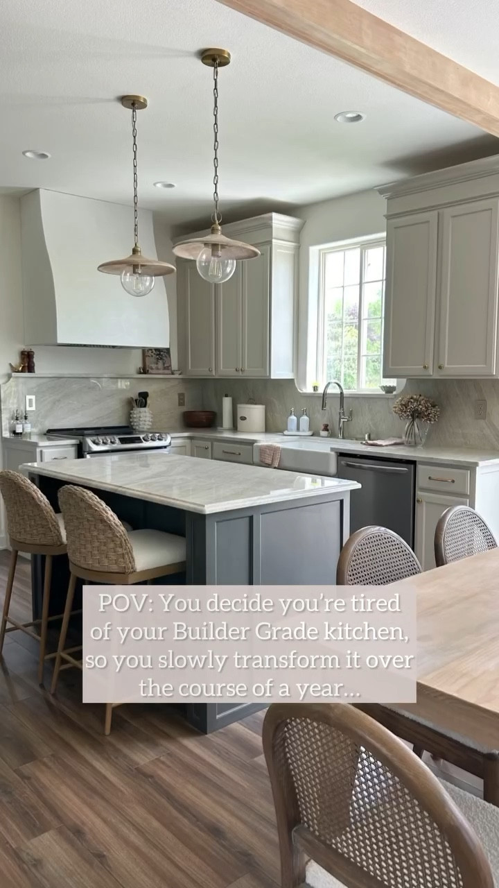 I knew I wanted to change our kitchen as soon as we looked at buying this builder grade house, but it took 5 years before we could even get up the courage to start on it. 

Our last step is building the arched pantry door…and we are SO close to getting that done!

Do you have a kitchen you’d like to make over in some sort of way?

#kitchenmakeover #buildergradeupgrade #buildergradetocustommade #kitchenupdate #diyproject

Kitchen 
Counter stools
Bar stools
Island stools
Pendants
#liketkit
@liketk.it

#LTKHome #LTKFindsUnder100