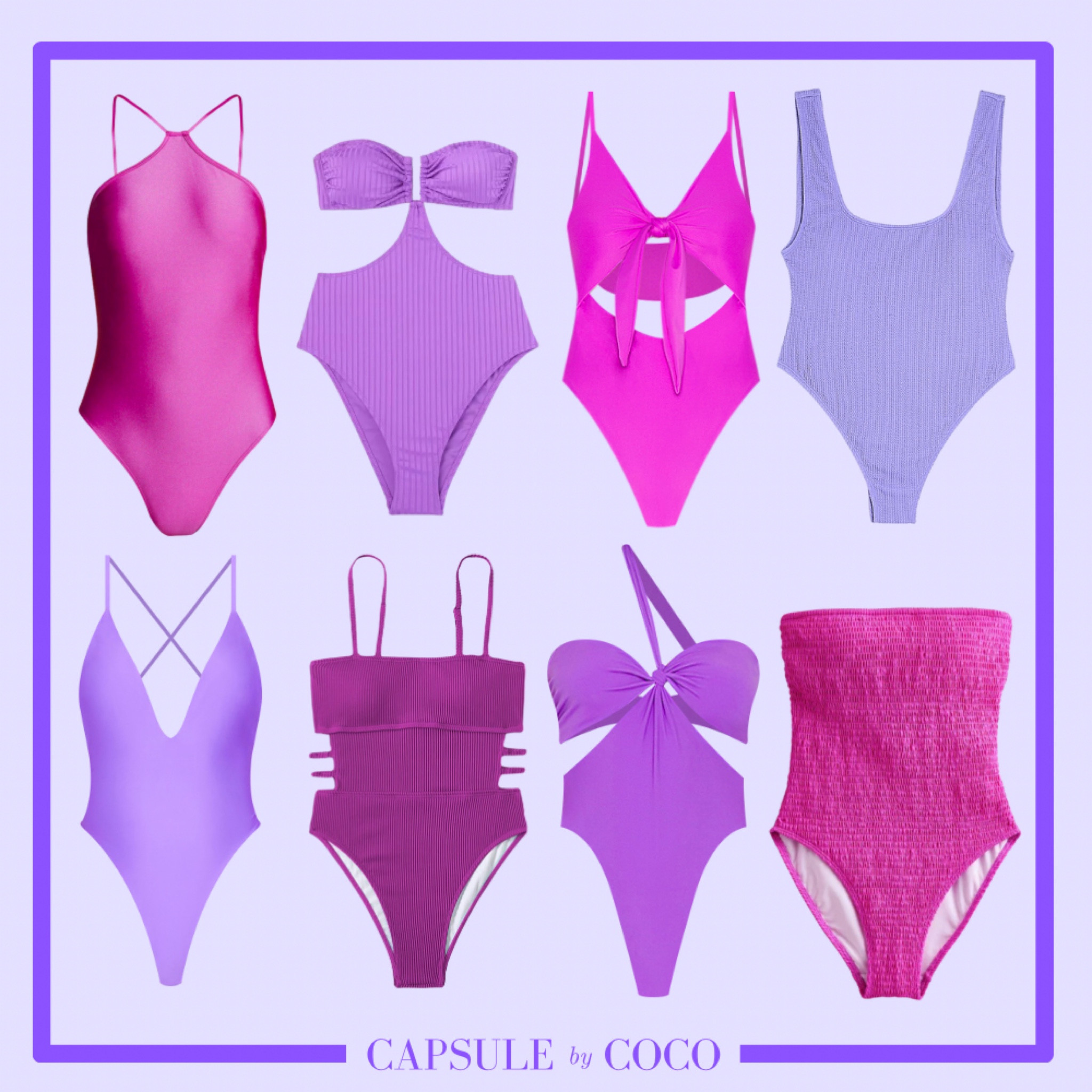 PURPLE SWIMWEAR 💜💜

Purple one piece, purple swimsuit, lavender one piece, lavender swimsuit, magenta one piece, magenta swimsuit, summer, spring break, beach, beach look, pool day, summer look, summer swim, swimming, Capsule By CoCo, CapsuleByCoCo

#LTKFind #LTKSeasonal #LTKswim