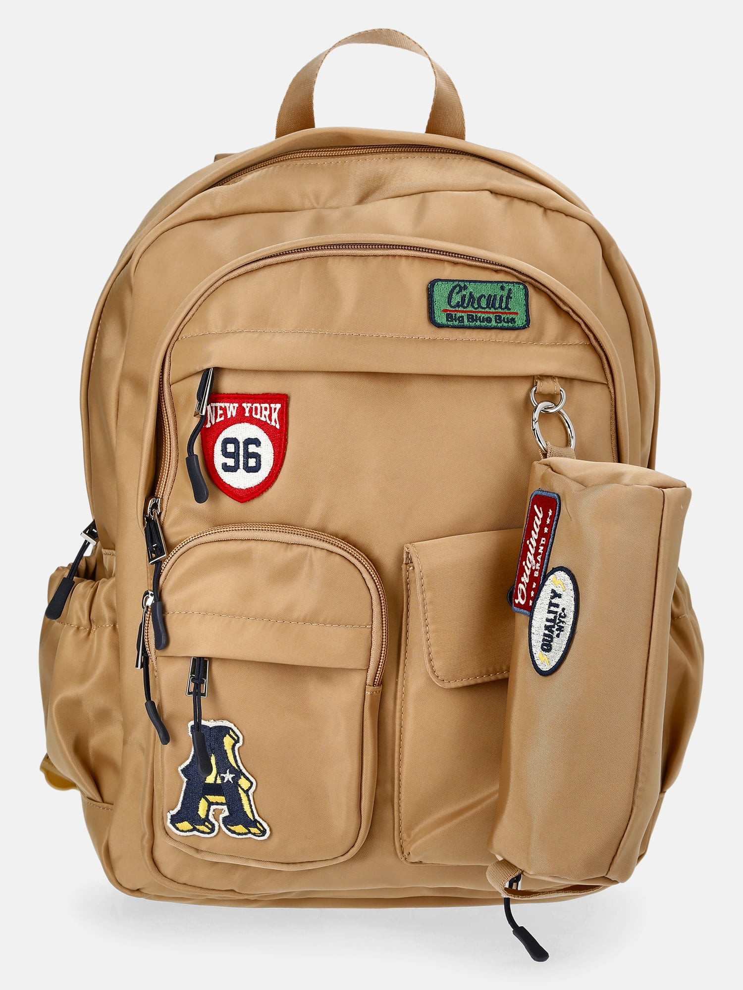 Weekend Academy Girl's Cargo Backpack with Pouch, Tan with Patches | Walmart (US)