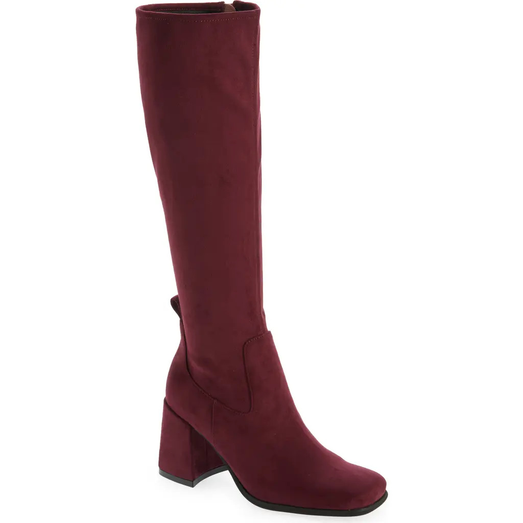 Jeffrey Campbell Hot Lava Knee High Stretch Boot in Wine Suede at Nordstrom Rack, Size 5 Wide Calf | Nordstrom Rack