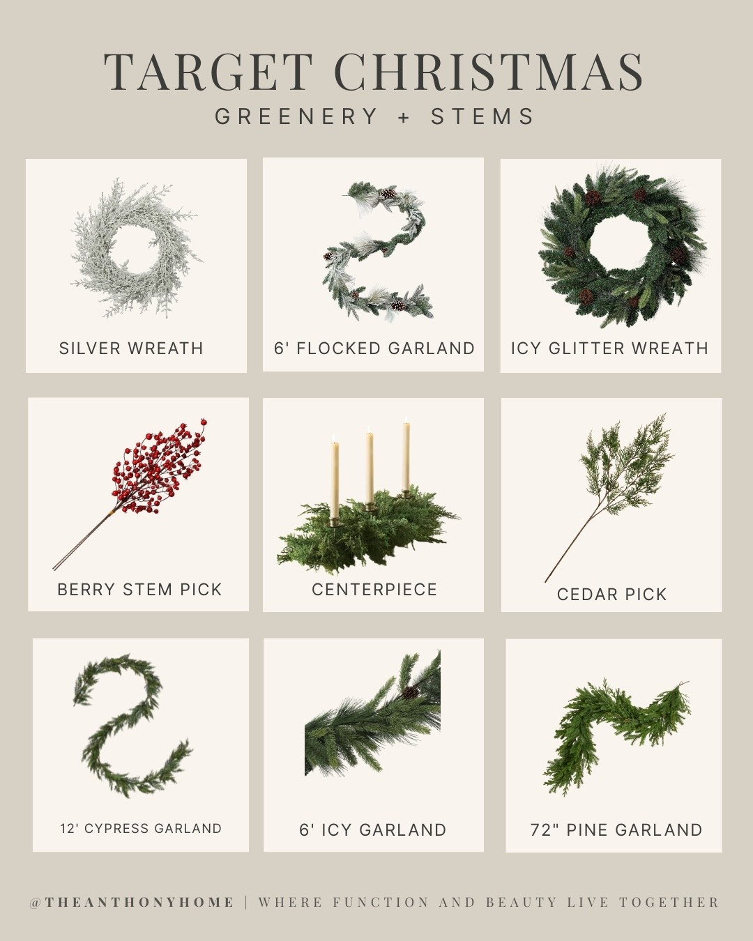 TARGET CHRISTMAS: GREENERY THAT LOOKS $$$

Layered garlands and a couple of real-looking stems = instant holiday house.

• Silver + icy wreaths (front door vs. interior)
• 6' flocked garland (mantel)
• 12' cypress + 72" pine garlands (stair + console)
• Cedar and pine picks (vases, trays, powder bath!)
• Berry stem picks (color pop without glitter)
• Greenery taper centerpiece (zero-effort table runner)

Tip: Stack two garlands for fullness; add picks after for shape.
Shop the greens I love!

#TargetHoliday #Garland #Wreath #ChristmasStems


#LTKSeasonal #LTKHoliday #LTKHome