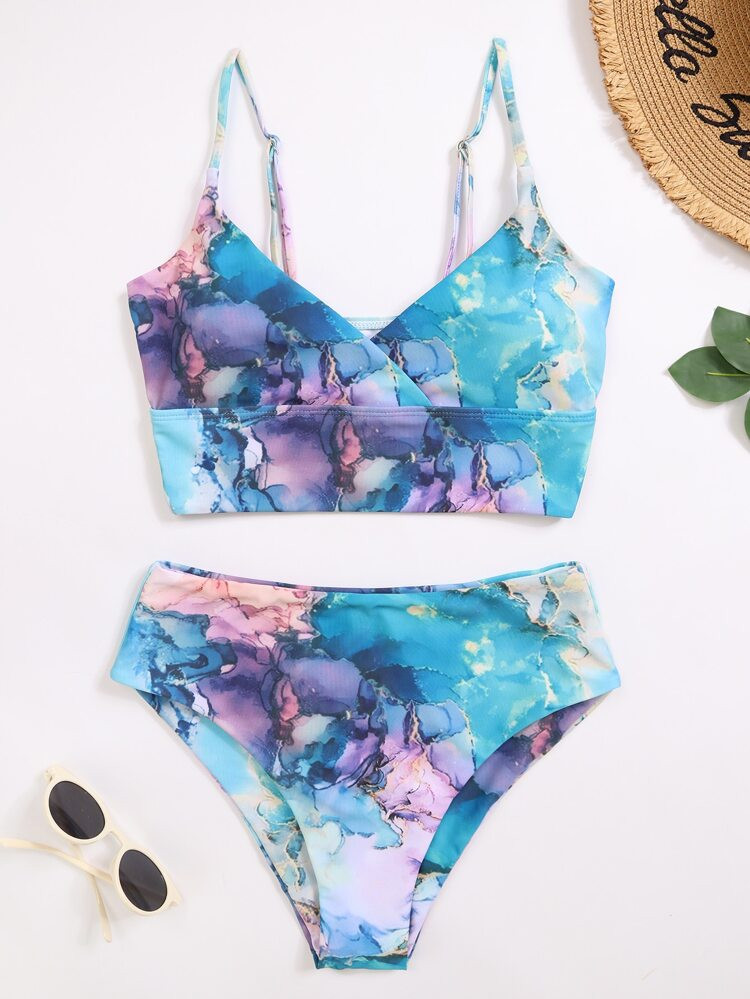 Allover Print High Waisted Bikini Swimsuit | SHEIN