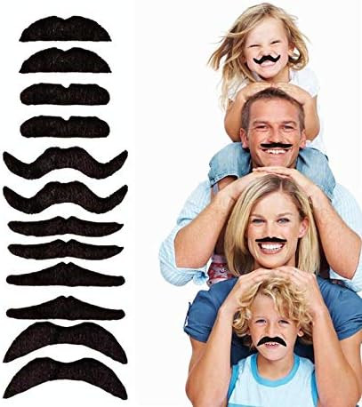 12pcs/set Party Halloween Christmas Fake Mustache Funny Fake Beard Whisker for Your Birthday - No... | Amazon (US)