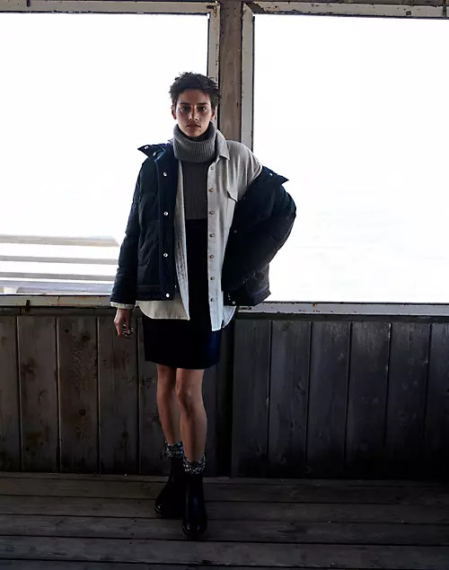 Colorblock Turtleneck Sweater Dress | Madewell