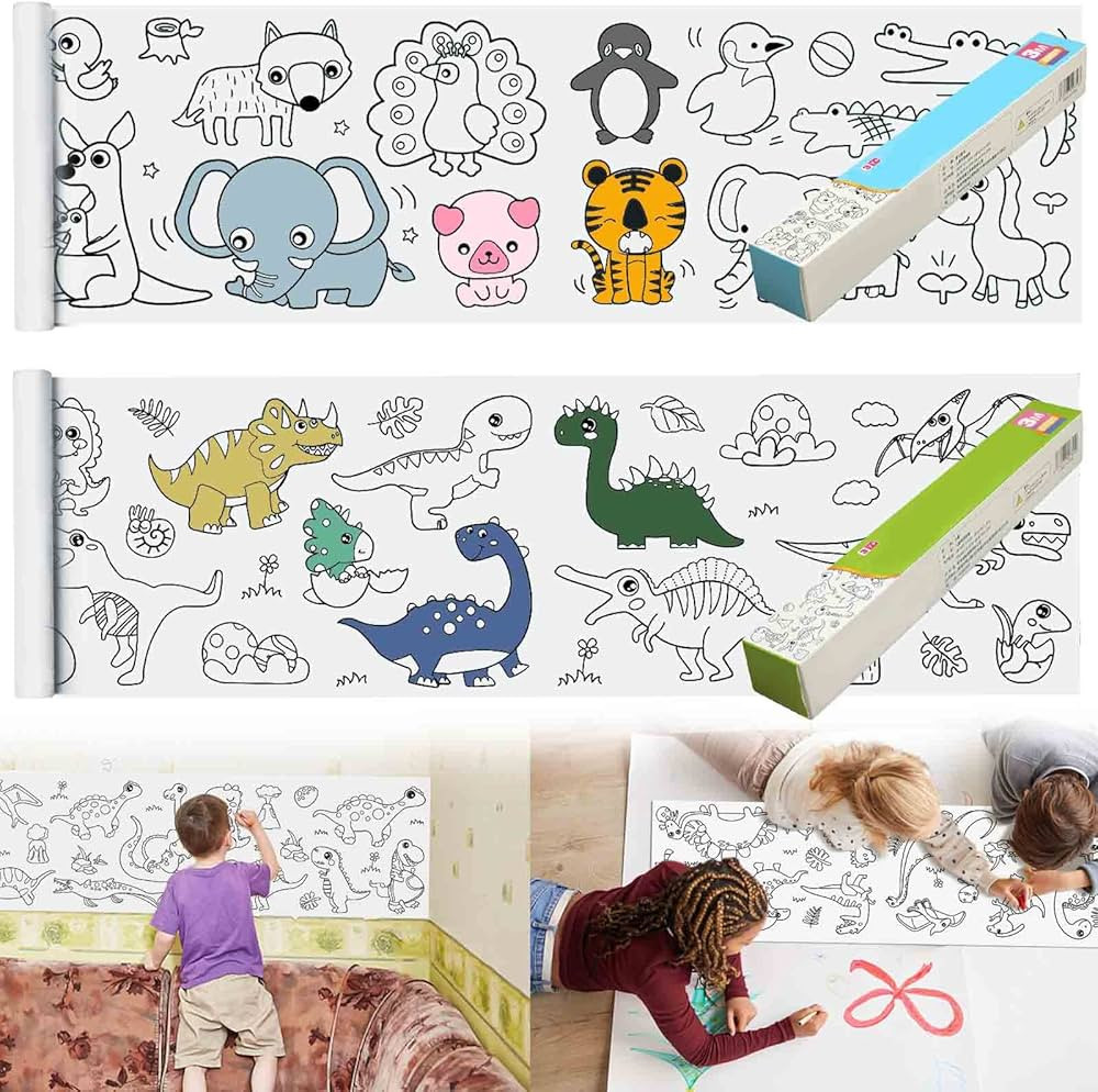 2PCS Children's Drawing Roll，2023 New Coloring Paper Roll for Kids,120 * 11.8 Inches DIY Painti... | Amazon (US)