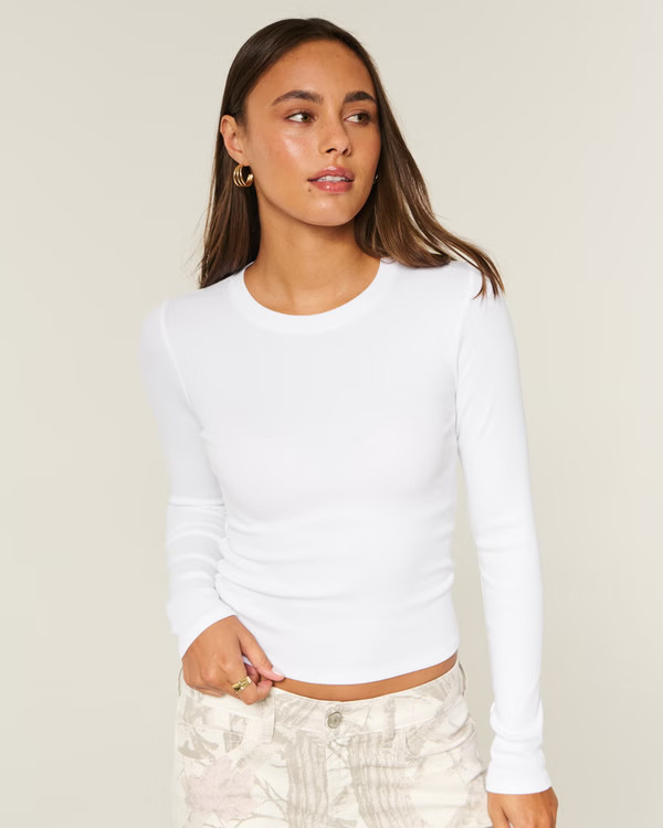 Long-Sleeve Crew Baby Tee | Hollister (US)