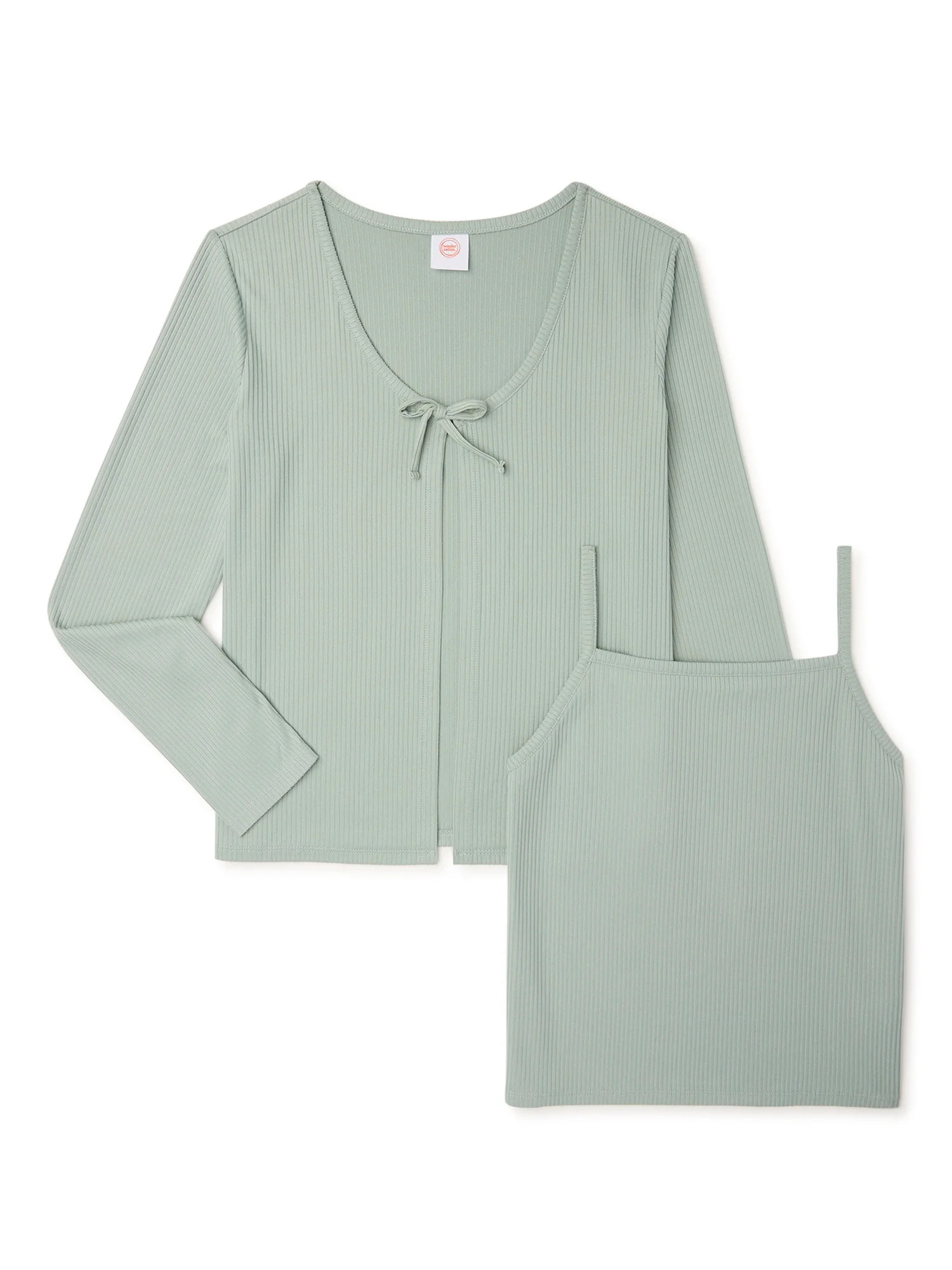 Wonder Nation Girls Cardigan and Cami Tank Top Set, 2-Piece, Sizes 4-18 & Plus | Walmart (US)