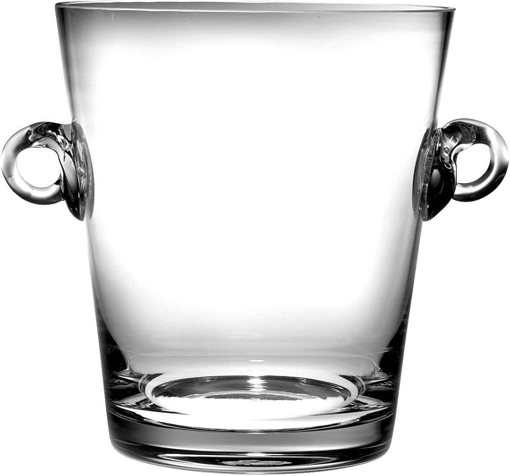 Barski -Glass- Ice Bucket- Wine Cooler - 9.25"H - Glass - with 2 handles - Clear - Made in Europe | Amazon (US)