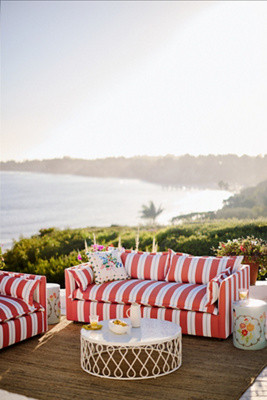 Denver Sunbrella® Stripe Outdoor Sofa | Anthropologie (US)